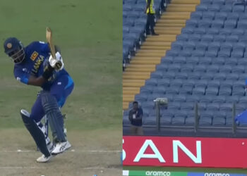AFG vs SL CWC 2023: Sensational Shot of the Day: Angelo Mathews' effortless scoop against Naveen ul Haq