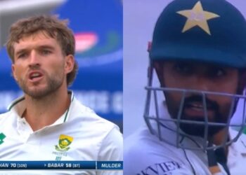 WATCH: Babar Azam, Wiaan Mulder engage in heated tussle during Day 3 of SA vs PAK second Test