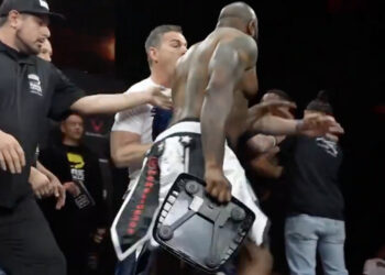 Video: BKFC Fighter Gets Walloped During Weigh-Ins, Restrained From Retaliating With Weaponized Scale
