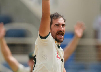 [Watch] WI vs AUS 2025: Mitchell Starc rocks West Indies with triple-wicket maiden | CricTracker