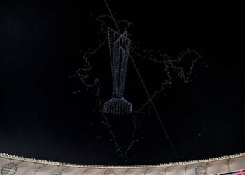 T20 World Cup 2026: Drone show at Ahmedabad displays map of India with PoK during celebrations