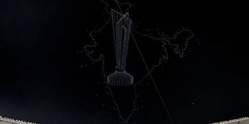 T20 World Cup 2026: Drone show at Ahmedabad displays map of India with PoK during celebrations