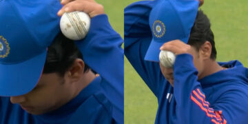 Vaibhav Sooryavanshi's debut cap wrong size at Old Trafford | CricTracker