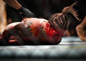 One fighter transported to hospital following bloody UFC Paris beating