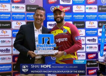 Shai Hope caps off stunning India tour with Player of the Series Award