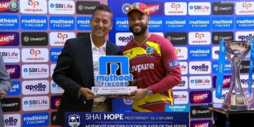 Shai Hope caps off stunning India tour with Player of the Series Award